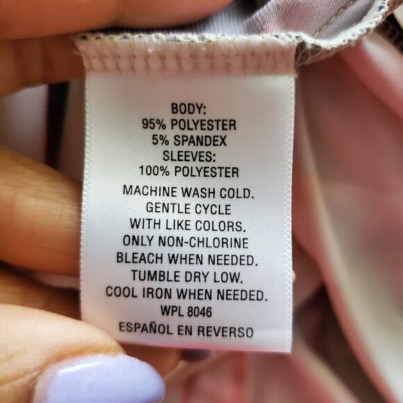 JM Collection Petite Colorful Color Block Top L - Picture 7 of 7